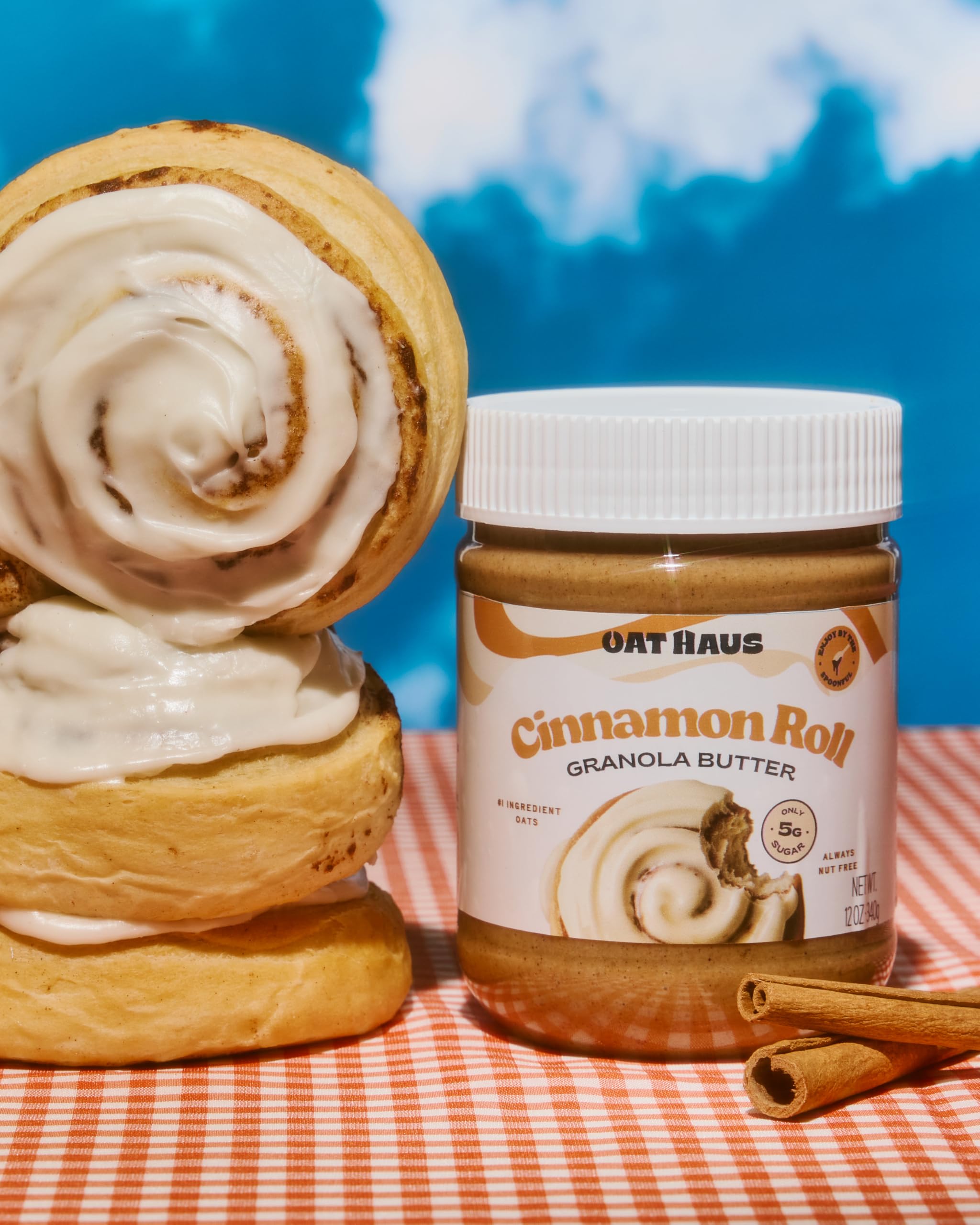 KWEEN Oat Haus Cinnamon Roll Granola Butter | Peanut-free, Almond (Tree-Nut) Free, & School-Safe (Top 8 Allergen Free) | Cookie Butter Alternative