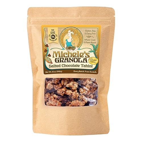 Michele's Granola - Salted Chocolate Tahini - Handmade Non-GMO Whole Grain Oats - Free of Gluten, Soy, Wheat, & Dairy