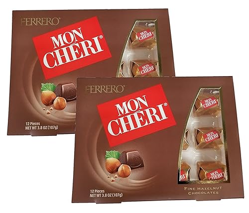 Ferrero Mon Cheri Hazelnut Chocolates 12 pieces (2 Packs)