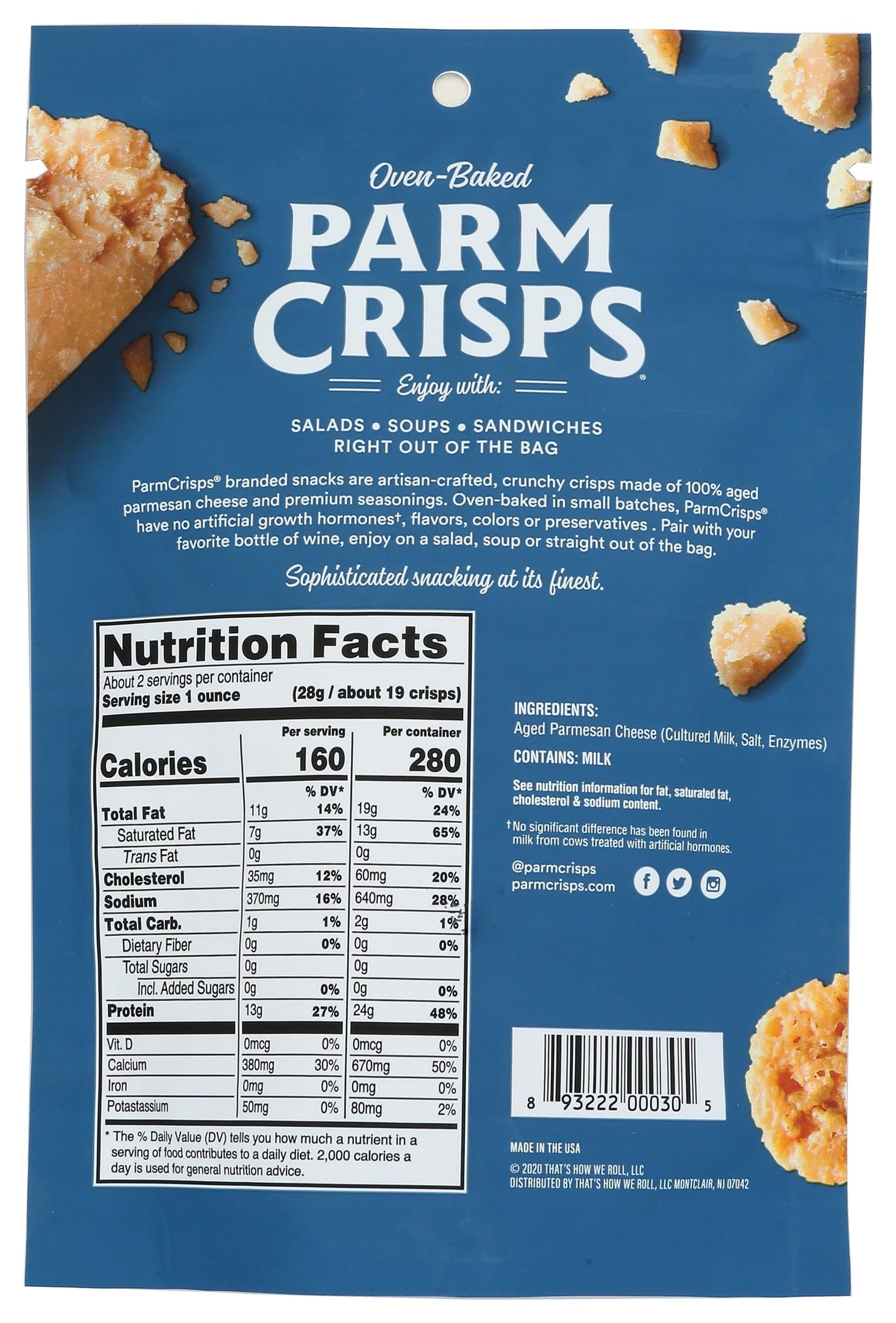 Parm Crisps Oven-Baked Original Cheese Snack, 1.75 oz