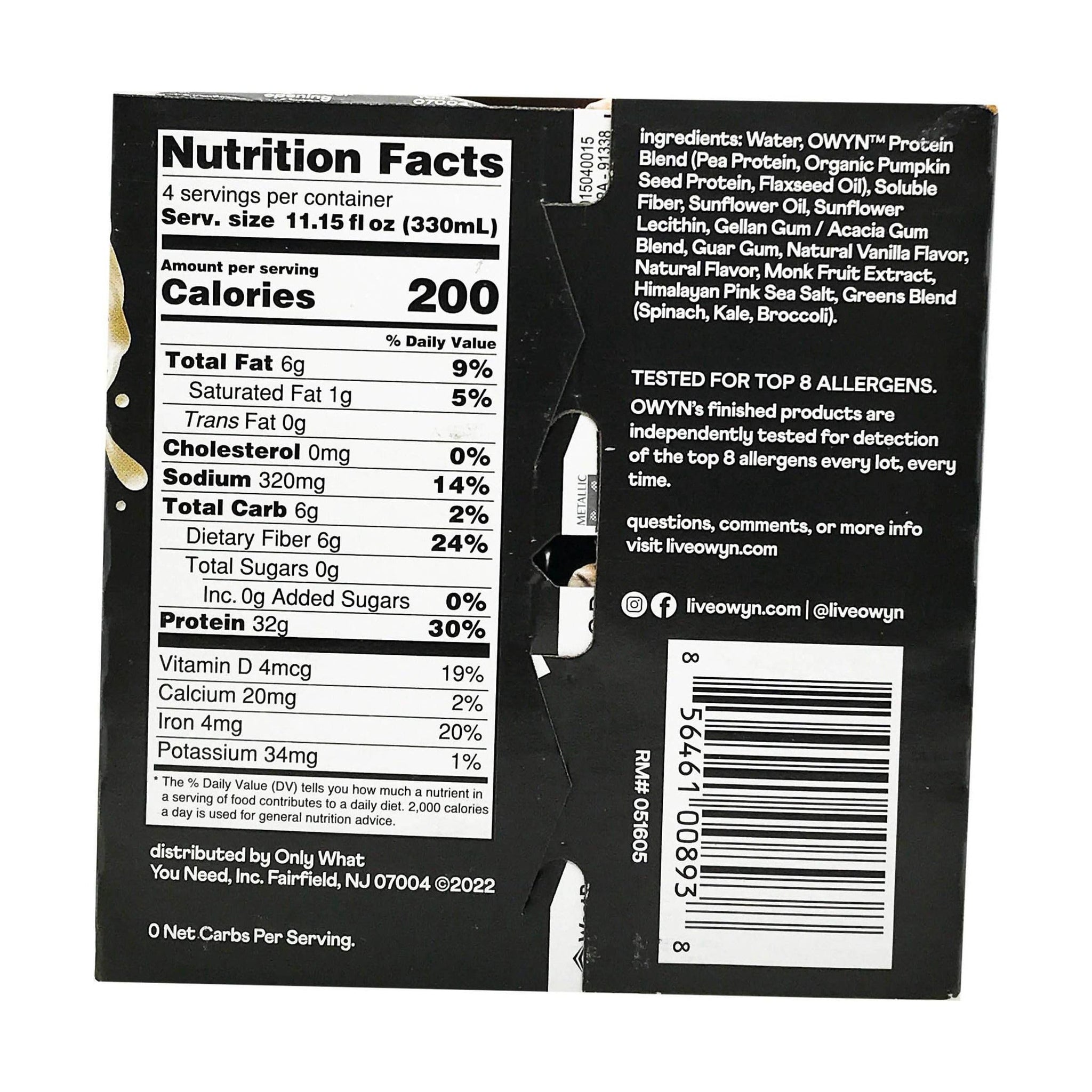 Owyn Vanilla Elite Plant Protein Shake 4pk, 11.15 FZ
