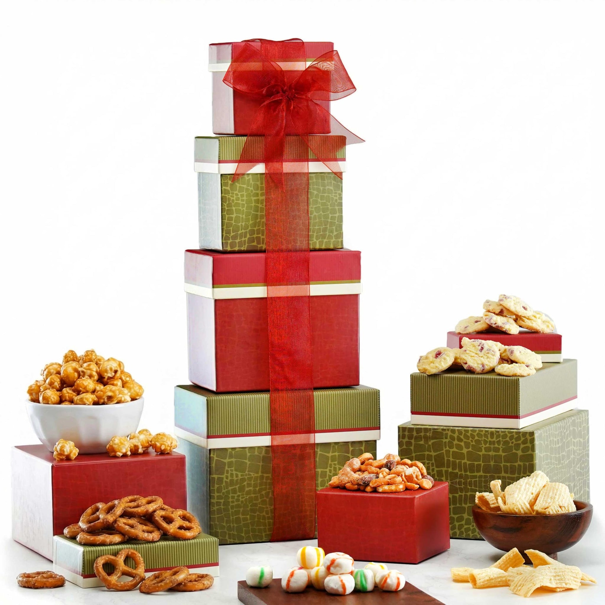 Broadway Basketeers Gourmet Food Gift Basket Tower Snack Gifts for Women, Men, Families, College - Birthday, Appreciation, Thank You, Congratulations