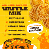 Sunrise Flour Mill Big & Baked Waffle Mix | 2 LB | Organic Heritage Wheat | Light, Crisp & Flavorful | Easier to Digest than Modern Wheat | No Artificial Ingredients | Non-Aluminum Baking Powder