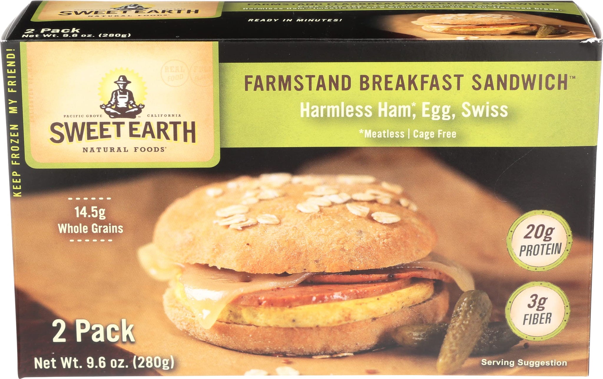 Sweet Earth, Breakfast Sandwich Ham Egg Swiss, 9.6 Ounce