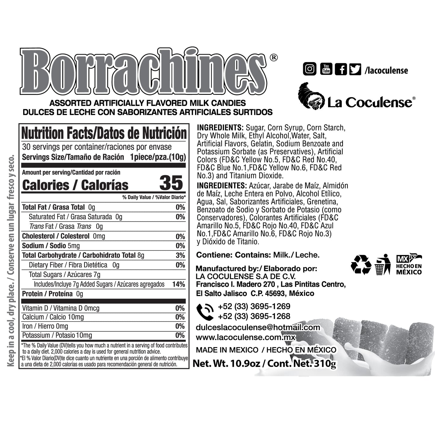 La Coculense Borrachines Assorted Flavors - 30-Count