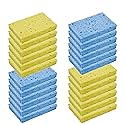 CELOX 24 Pack Durable Kitchen Sponges, Natural Wood Pulp Sponges for Dishes, Absorbent Cellulose Sponge Bulk for Cleaning Kitchen, Bathroom, DIY