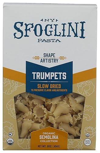 Sfoglini-Organic Durum Semolina Trumpets-Made with Traditional Techniques & Wholesome Organic Grain-Holds Tight to Sauce-16 oz Box