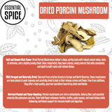 Essential Spice Dried Kibbled Porcini Mushrooms - Rich, Woodsy Umami Flavor in Small-Cut Pieces - Ideal for Sauces, Risottos, Soups & Gravies - Easy