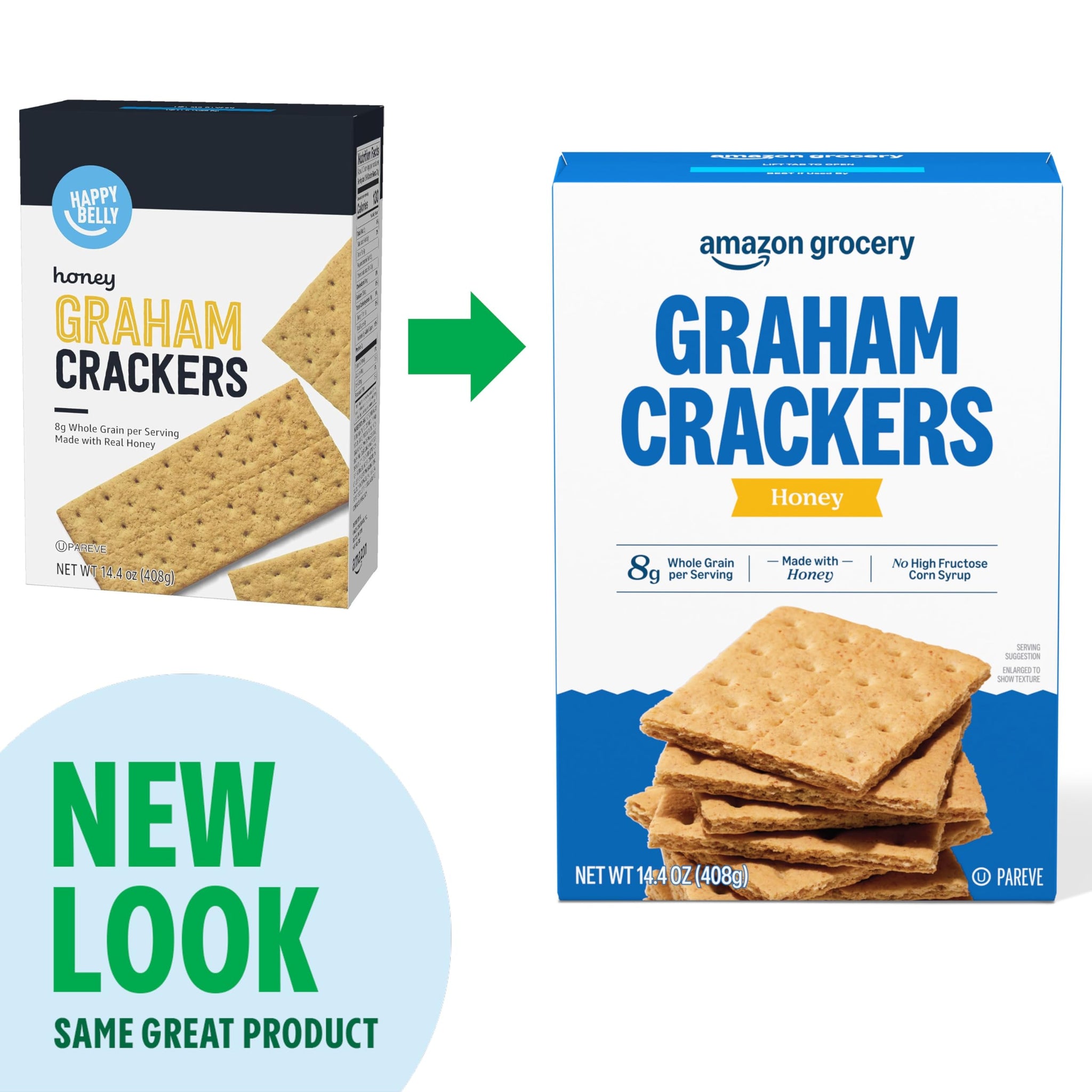 Amazon Grocery, Honey Graham Crackers, 14.4 Oz