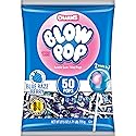 Charms Blow Pop Single Flavor Bag - Blue Raspberry Flavored Lollipops with a Bubble Gum Center - Individually Wrapped Hard Candy - Blue Candy - Peanut