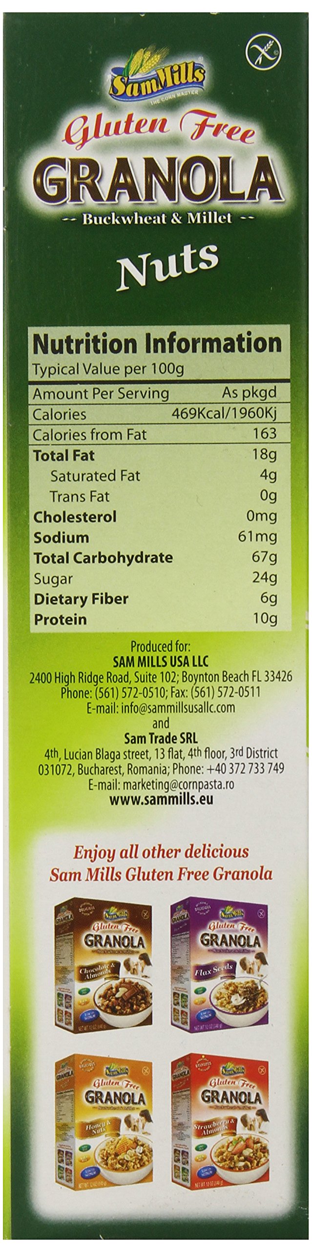 Sam Mills Gluten Free Nuts Granola, 12 Ounce