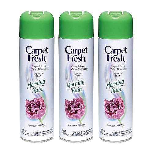 Carpet Fresh No Vacuum Freshener and Deodorizer Spray, Morning Rain (3 Pack)