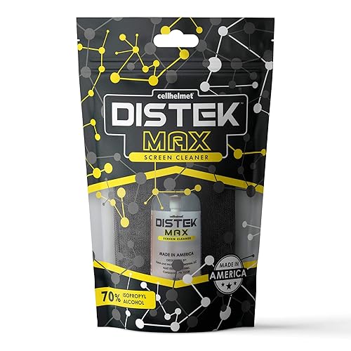 cellhelmet DISTEK Max Screen & Phone Cleaner | 70% Isopropyl Alcohol Formula | Safe for All Devices | Anti-Streak & Fast-Drying | 30mL Travel Size |