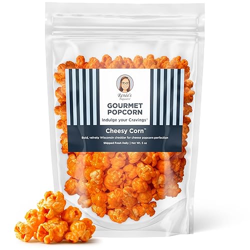 Renée’s Cheesy Corn™ Gourmet Popcorn - real Wisconsin cheddar cheese is smooth and velvety making for delicious cheesiest fresh popped corn snack or