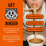 BIAS Apgu Red Chili Instant Noodles - Spicy Korean Ramen with Premium Toppings, Vegan, Air-Dried, Low Calorie (320 Cal) - 6 Pack