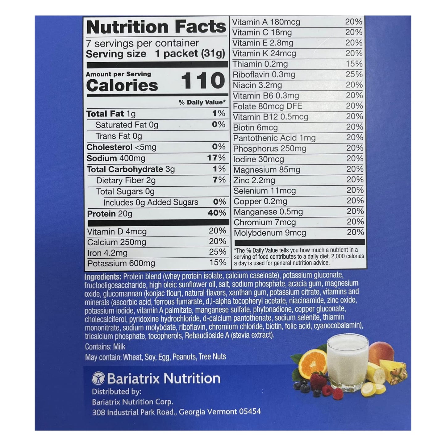 PROTIFIT - High Protein VLC Smoothie Flavor With Base Mix, Low Calorie, Low Fat, Low Sugar, Low Carb, Ideal Protein Compatible, 7 Servings Per Box