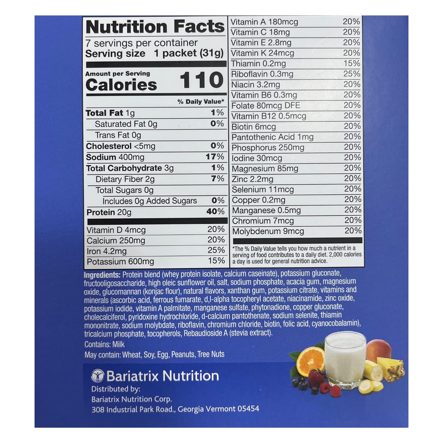 PROTIFIT - High Protein VLC Smoothie Flavor With Base Mix, Low Calorie, Low Fat, Low Sugar, Low Carb, Ideal Protein Compatible, 7 Servings Per Box