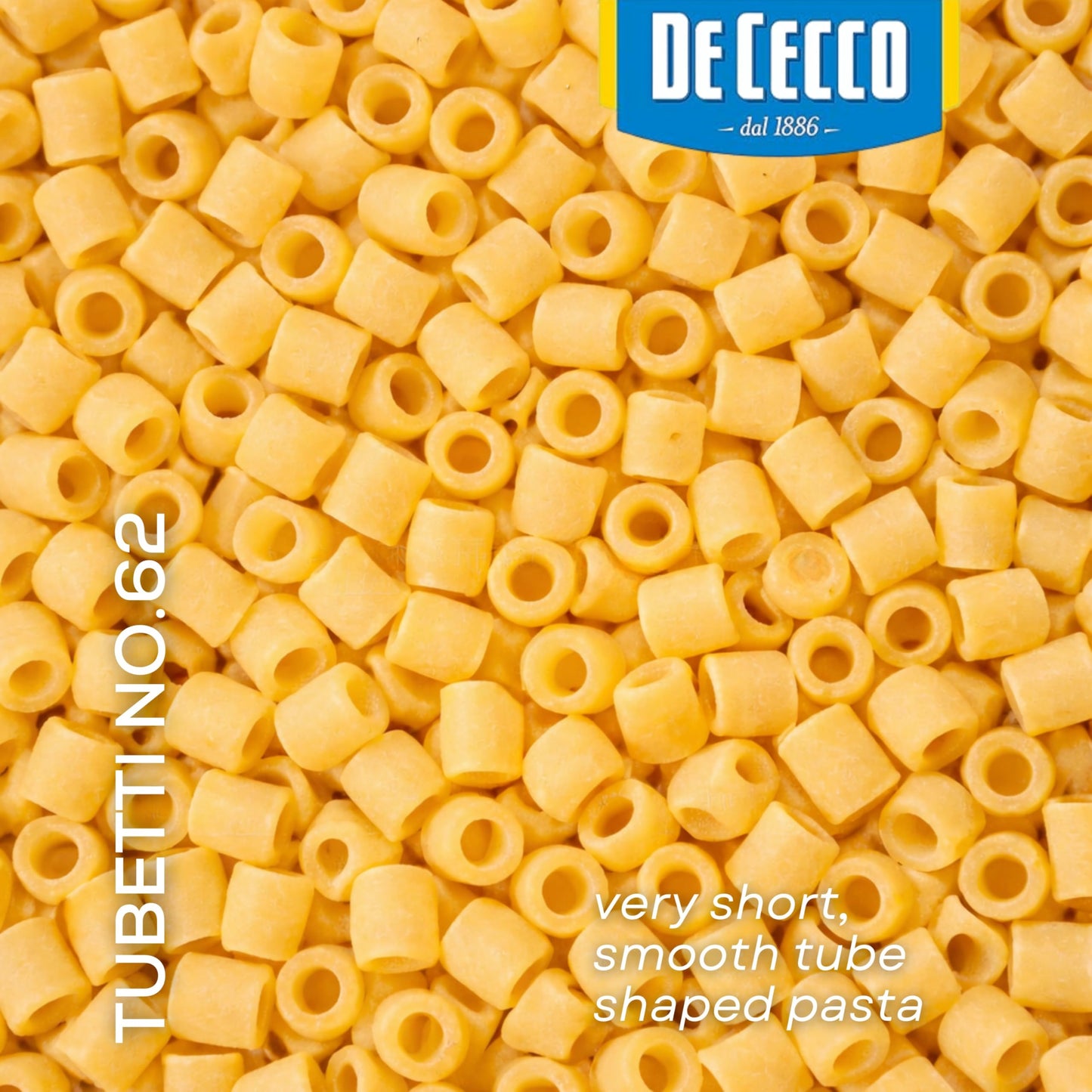 De Cecco Tubetti No. 62 Pasta, 16 Oz (Pack of 5), Authentic, Slow Dried, Made with Durum Wheat, Versatile Pasta for Sauces & Recipes, Made in Italy