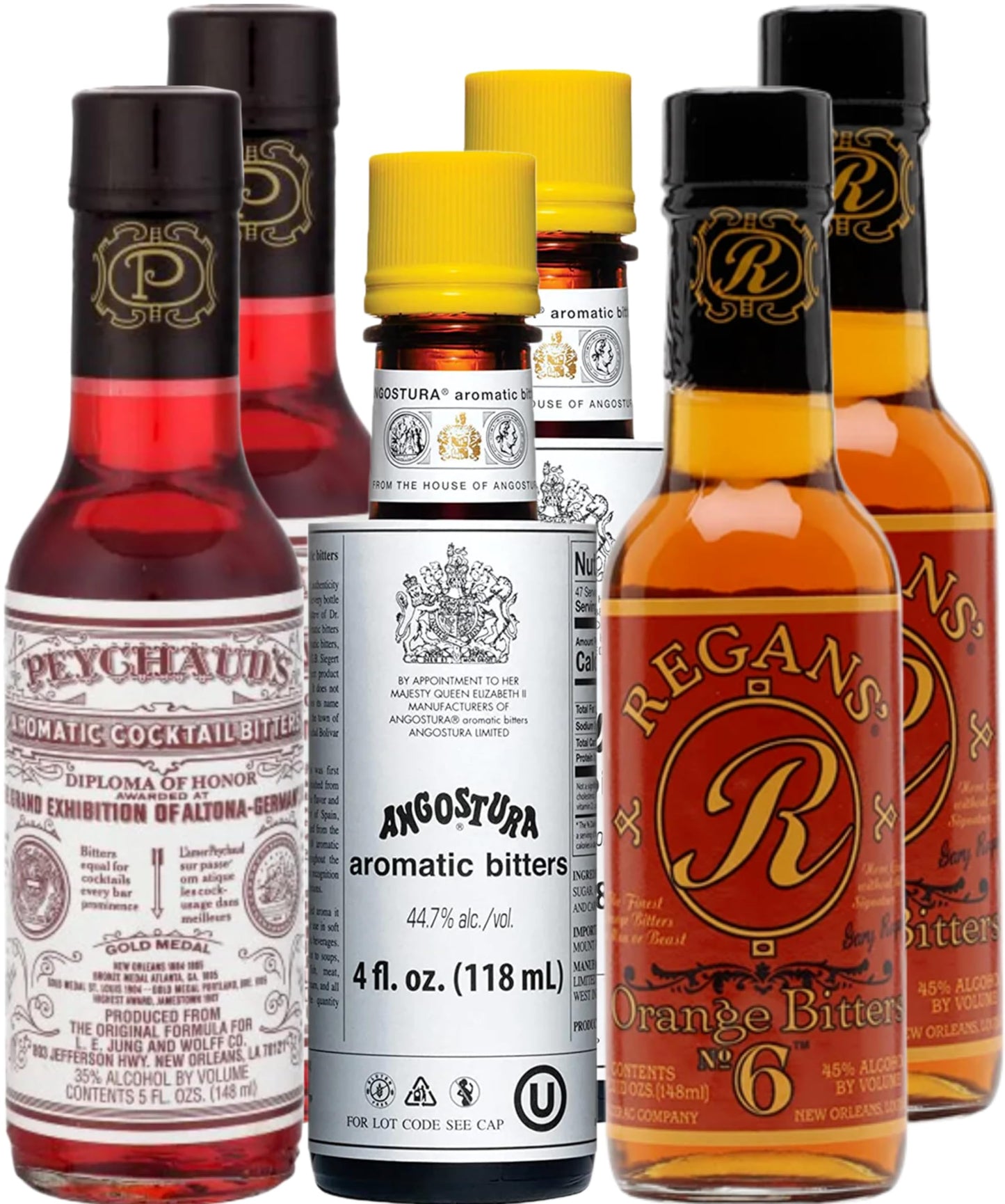 Bitters Triple Play Cocktail Bitters for Old Fashioned Cocktails Gift Set-Angostura Aromatic 4oz, Peychauds Aromatic 5oz, Regans Orange No 6 5oz (Pack