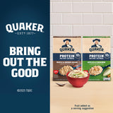Quaker Protein Instant Oatmeal, Apple Cinnamon, 12g Protein per Serving, Whole Grains, No Artificial Flavors, No Added Colors, 2.11 oz Packets, (6