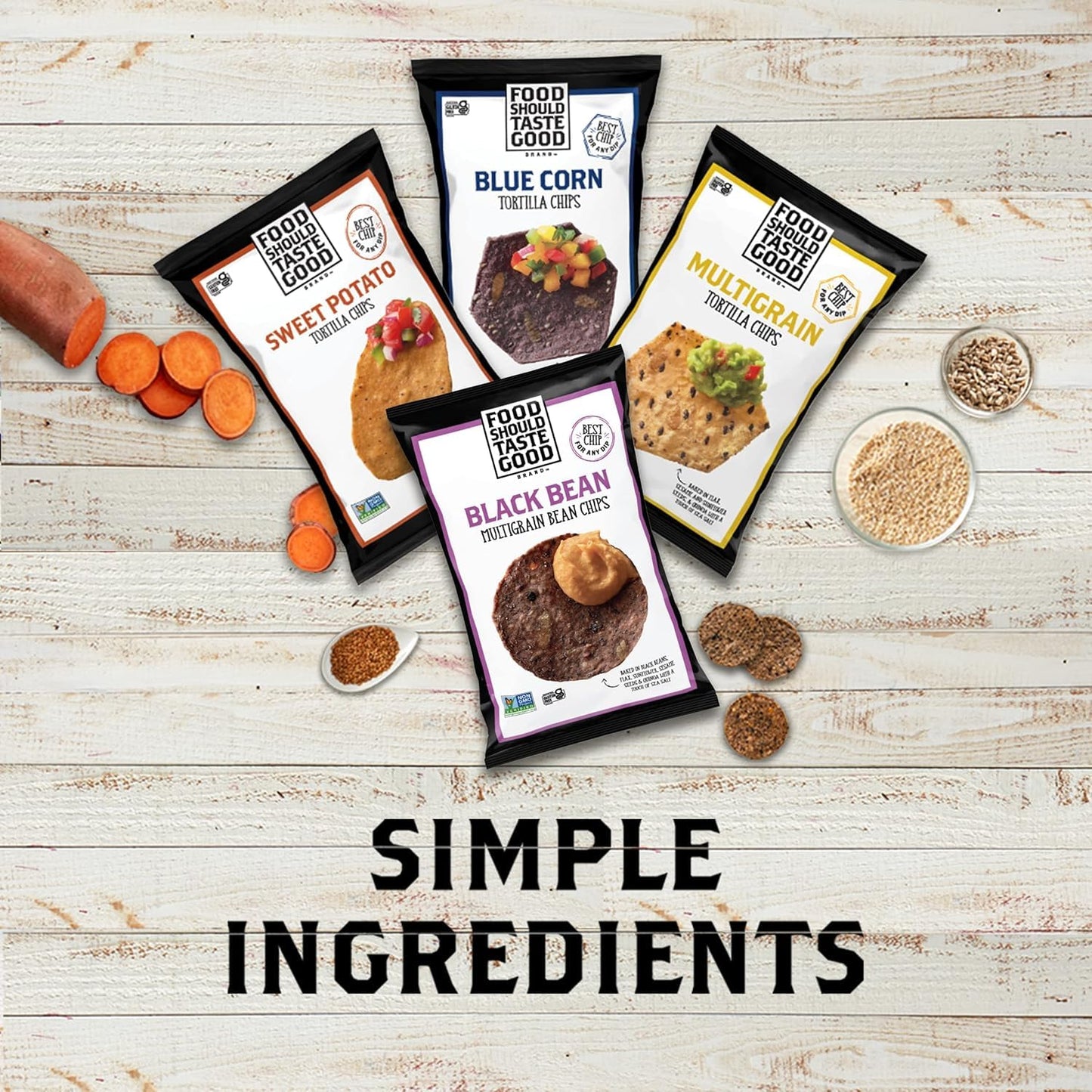 Food Should Taste Good Tortilla Chips, Sweet Potato, 1.5 Oz (Pack of 24)