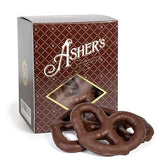 Asher's Chocolates Sugar Free Chocolate Covered Pretzel, 8 Large and Delicious Pretzels in Decorative Box, Diabetic Friendly, No Sugar Added, Gourmet