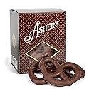 Asher's Chocolates Sugar Free Chocolate Covered Pretzel, 8 Large and Delicious Pretzels in Decorative Box, Diabetic Friendly, No Sugar Added, Gourmet