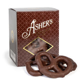 Asher's Chocolates Sugar Free Chocolate Covered Pretzel, 8 Large and Delicious Pretzels in Decorative Box, Diabetic Friendly, No Sugar Added, Gourmet