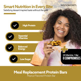 WonderSlim Meal Replacement Protein Bar, Peanut, 15g Protein, 20 Vitamins & Minerals, Gluten Free (7ct)
