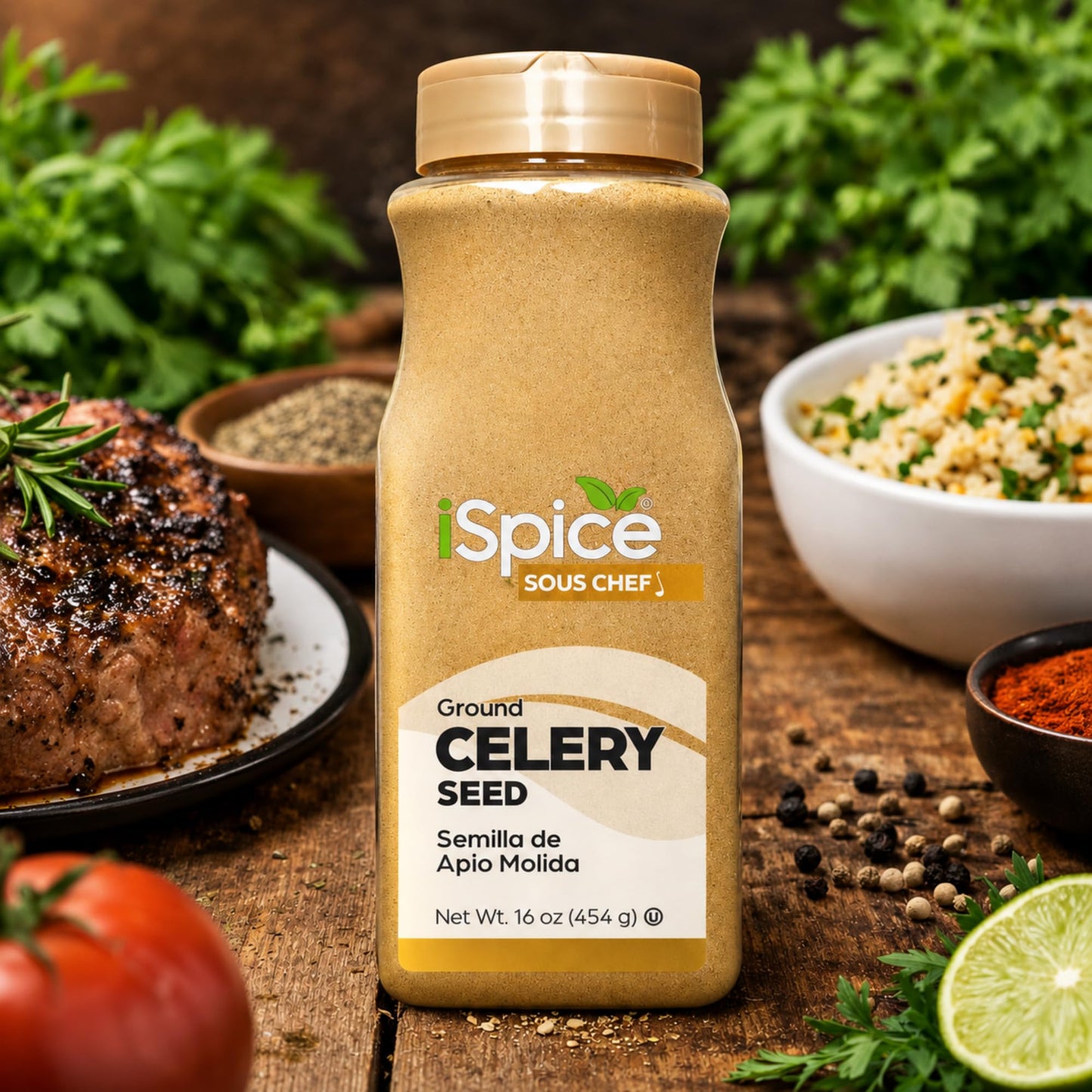 iSpice | Celery Seed Ground | Bulk Size | Gourmet Spice | Kosher (16 OZ)