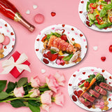 Nuolifee 32Pcs Valentines Day Oval Paper Plates -10" x 12" Large Disposable Heavy Duty Party Plates for Valentines Day