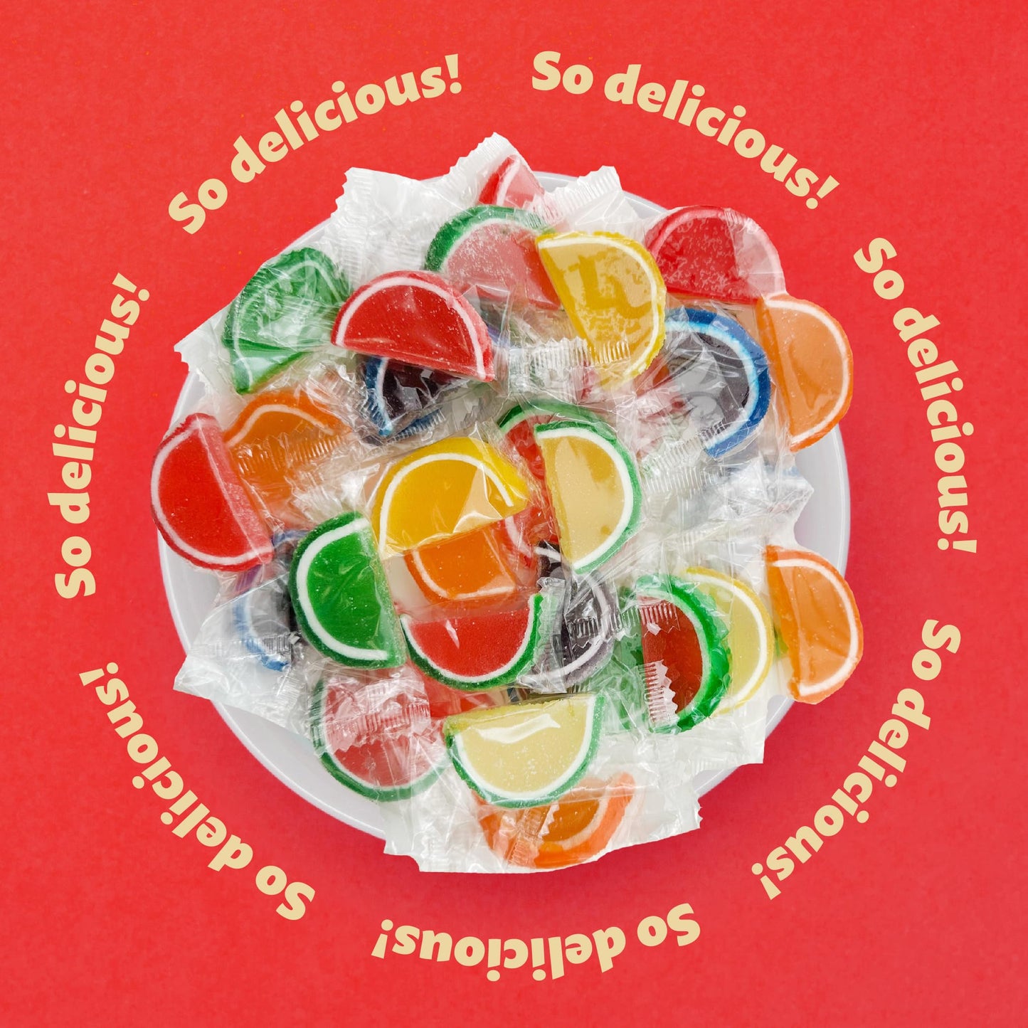 Fruit Slices Jelly Candy | 1.5 Pound Pack | Assorted Flavors | Old Fashioned Candy for Buffets and Holiday Gifting | Individually Wrapped Party Favors