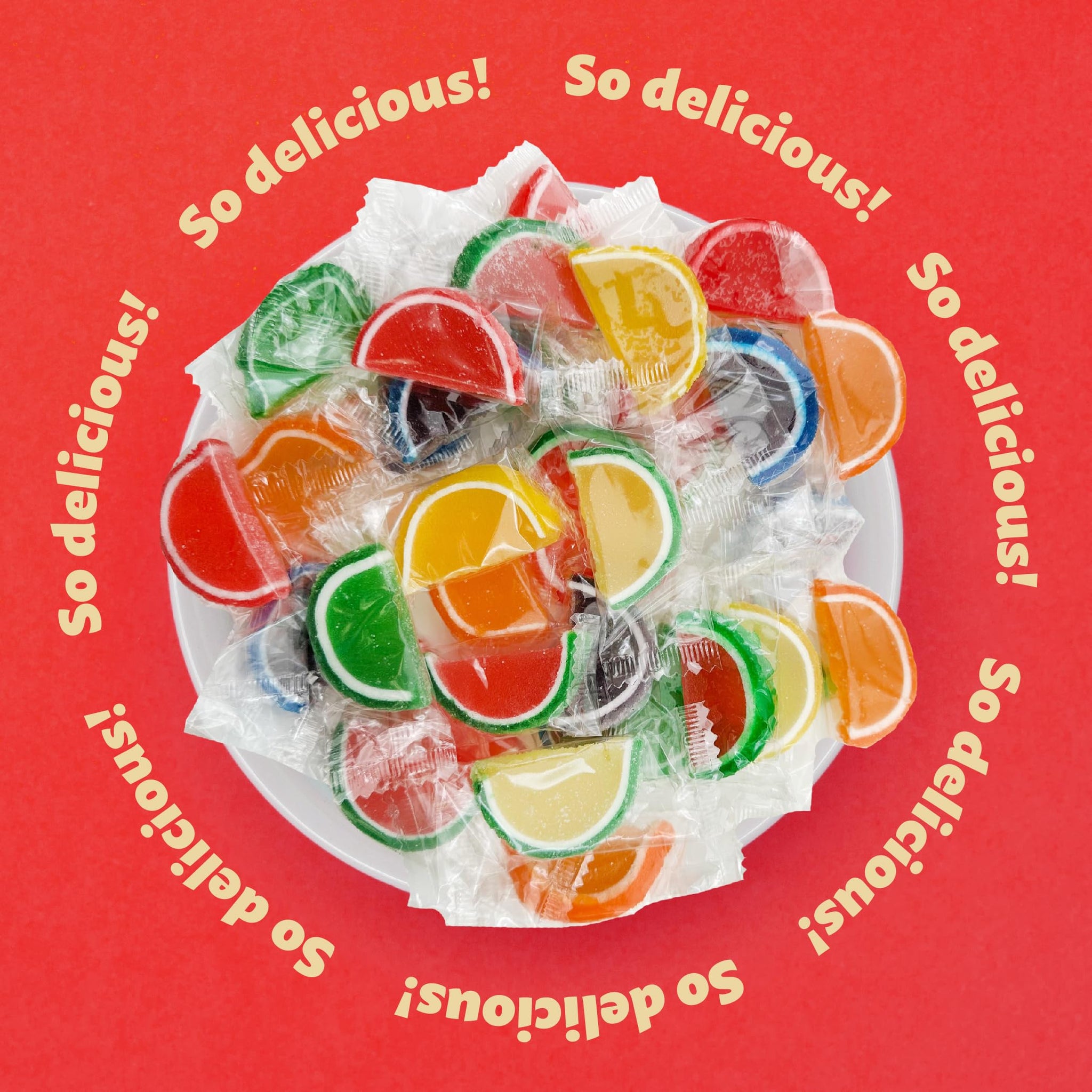 Fruit Slices Jelly Candy | 1.5 Pound Pack | Assorted Flavors | Old Fashioned Candy for Buffets and Holiday Gifting | Individually Wrapped Party Favors