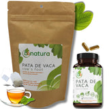 Pata de Vaca Té (Cow's Foot Tea) - 24 Bags - 100% Natural Infusion - Vegan, Non-GMO, Gluten-Free + Pata de Vaca Capsules - 1500 mg Per Serving, 90