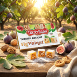 HazerBaba Turkish Delight Candy with Fig & Walnut, 16oz (Pack of 1),
