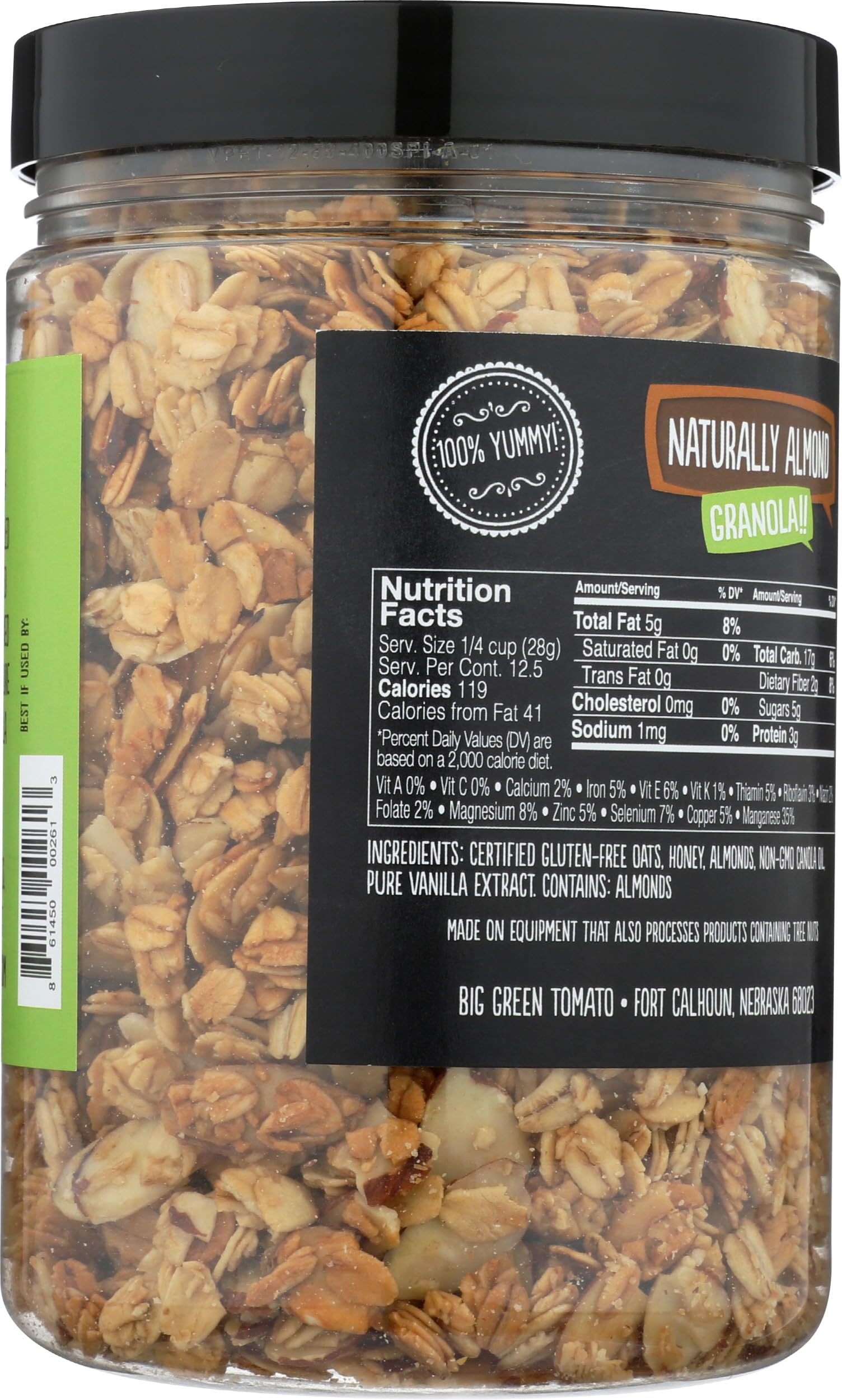 Granola!! Naturally Almond: Gluten, Peanut, Soy, Dairy, & Sulfite Free, 12.5oz from Big Green Tomato