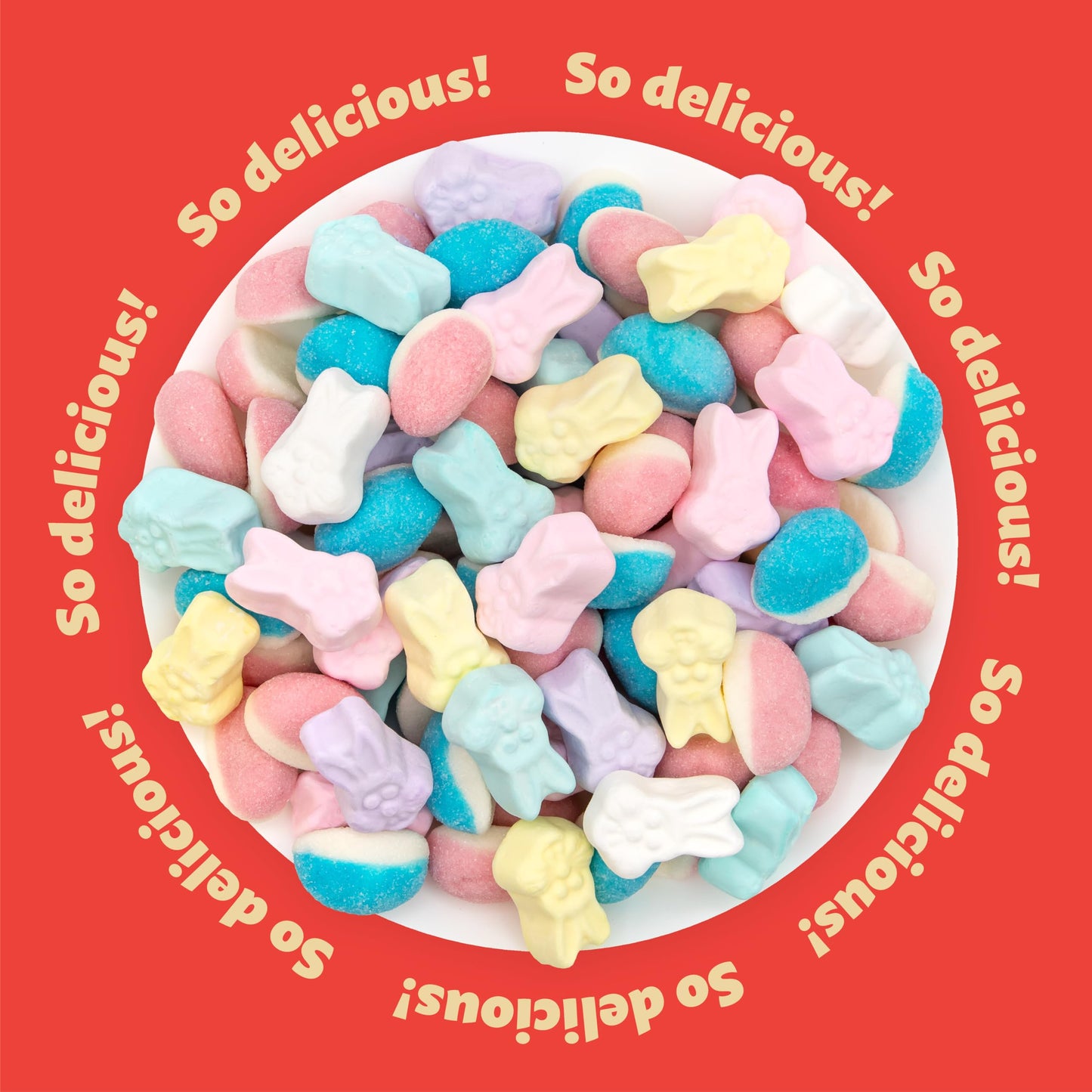 Easter Candy Mix | 24-Ounce Bag | Fruit Marshmallow Bunnies, Blue Raspberry & Strawberry Gummy Candy | Pastel Colored Easter Treats for Baskets