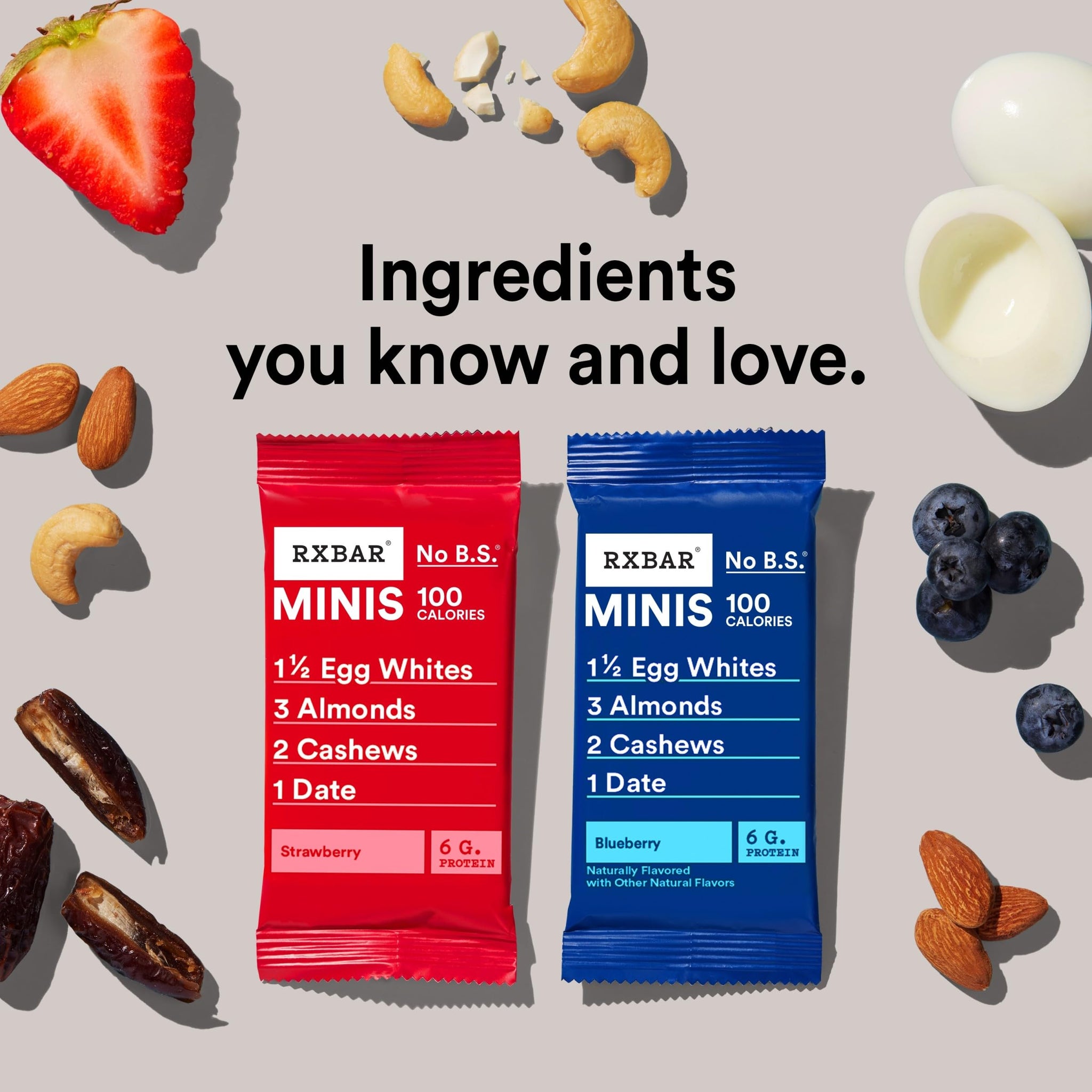 RXBAR Minis Protein Bars, Protein Snack Bars, Variety Pack, 7.3oz Box (8 Bars)