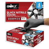 London Labs Black Nitrile Gloves Disposable Latex Free & Powder Free,4 Mil Rubber Glove, Cleaning, Cooking, Mechanic, Tattoo (200 Count, X-Large)