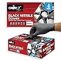 London Labs Black Nitrile Gloves Disposable Latex Free & Powder Free,4 Mil Rubber Glove, Cleaning, Cooking, Mechanic, Tattoo (200 Count, X-Large)