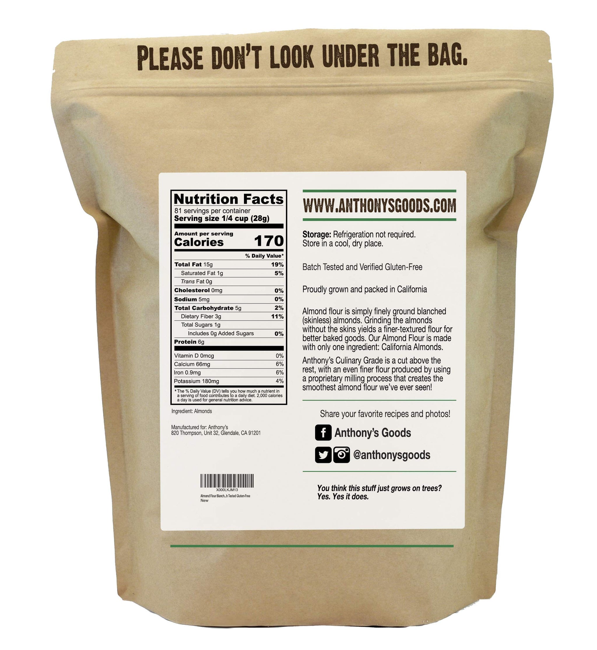 Anthony's Blanched Almond Flour, Culinary Grade, 5 lb, Extra-Finely Ground, Gluten Free, Non GMO, Keto Friendly