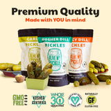 Olive My Pickle Fermented Pickles Probiotic Variety Pack - 96 Ounces | 3-Pack Bundle of Kosher Dill, Garlic, Spicy Kosher Dill Pickles and Brine