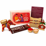 LOVENSPIRE Designer Ganesha Rakhi Gift Hamper for Brother & Bhabhi - Includes 2 Adjustable Rakhi Bracelets, Decorative Haldi Kumkum Holder