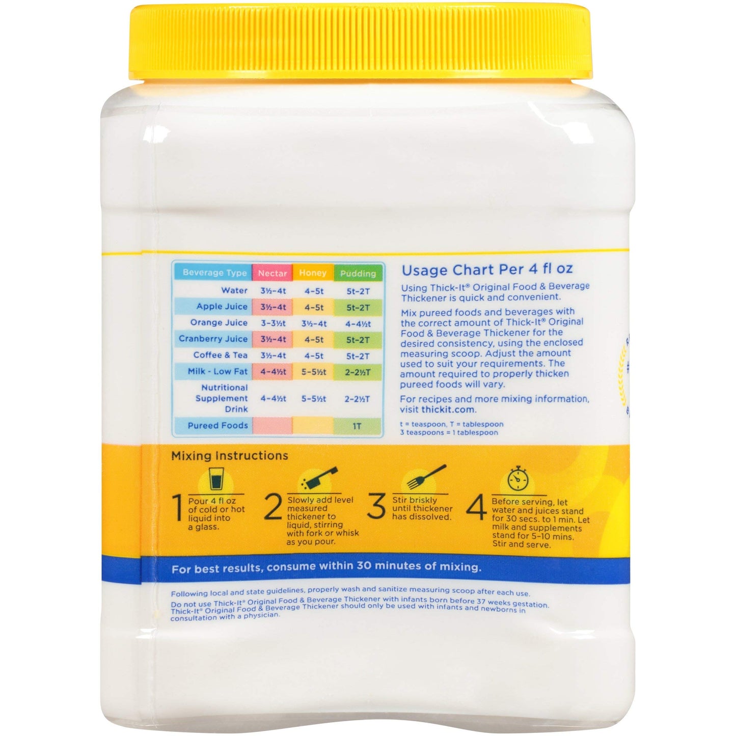 Thick-It Original Food & Beverage Thickener, Flavorless Powder for Dysphagia (IDDSI), Digestible Swallowing Aid, Easy-to-Mix & Instant Dissolve, Used