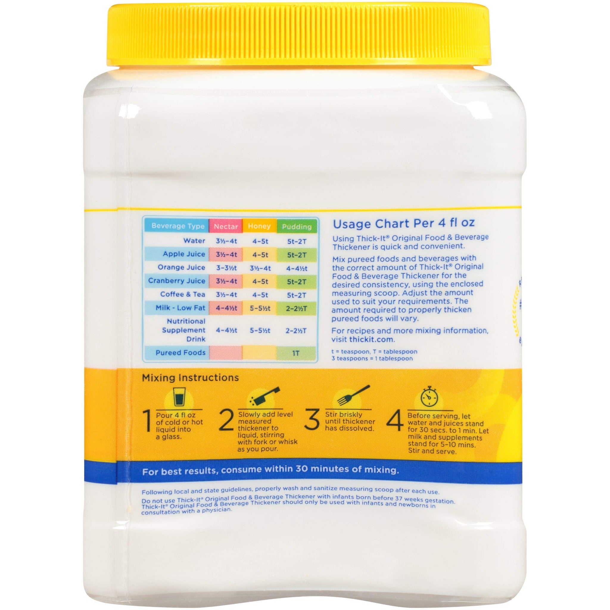 Thick-It Original Food & Beverage Thickener, Flavorless Powder for Dysphagia (IDDSI), Digestible Swallowing Aid, Easy-to-Mix & Instant Dissolve, Used