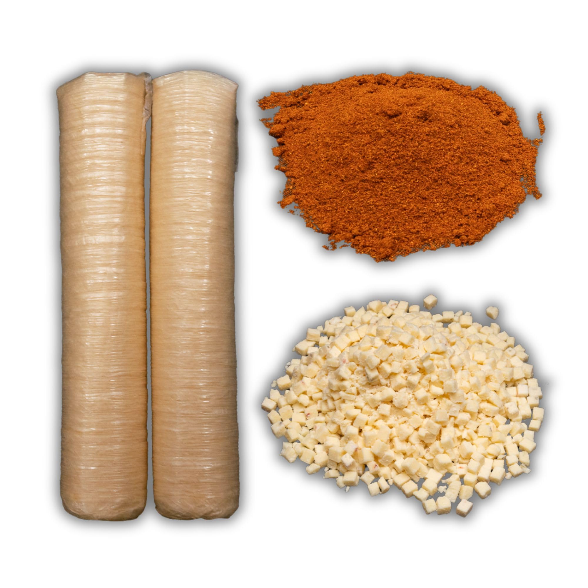 Bearded Butchers Southwest Taco Bratwurst DIY Kit - Make Flavorful Brats at Home - Includes Taco Seasoning, High Temp Pepper Jack Cheese, and 32mm