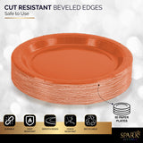 Amcrate Disposable Paper Plates Orange, 7 Inch Paper Dessert Plates, Strong and Sturdy Disposable Plate for Party, Dinner, Holiday, Picnic, or Travel