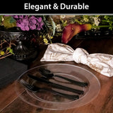 Lillian Tablesettings Premium Quality Heavyweight Plastic Plates China Like. Wedding and Party Dinnerware Plastic Plates 6.25 inc Clear-Value Pack 40