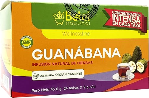 Premium Guanabana Graviola Tea Bags - Delicious Superfood - Betel Natural - 24 Tea Bags
