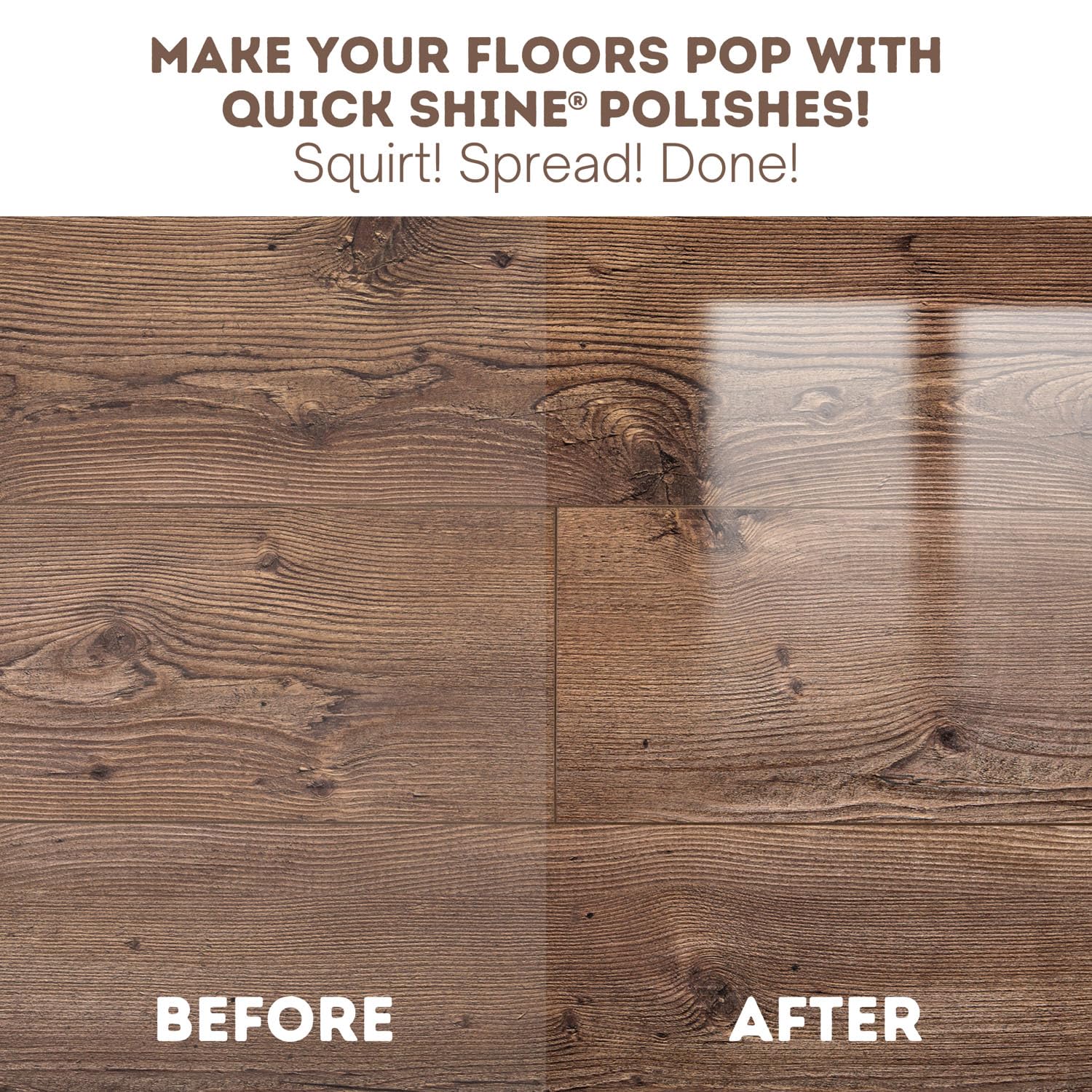 Quick Shine Hardwood Floor Luster-Polish 27oz | Plant-Derived w/Carnauba | Safer Choice, No PFAS, pH Neutral | Ready to Use Formula w/Anti-Slip